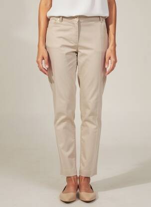 Pantalon slim tissage popeline taille normale beige ANANKE femme