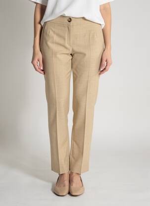 Pantalon droit taille à pinces taille normale beige JUMFIL femme