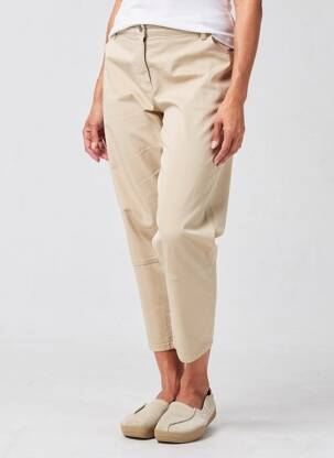 Pantalon 7/8 tissage popeline taille normale beige DIANE LAURY femme