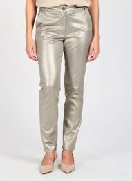 Pantalon slim tissage enduit taille normale gris LAUREN VIDAL femme