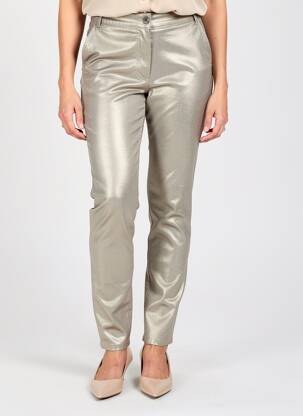 Pantalon slim tissage enduit taille normale gris LAUREN VIDAL femme