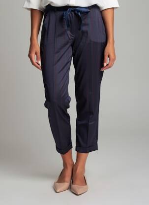 Pantalon 7/8 stretch taille basse bleu VOODOO femme
