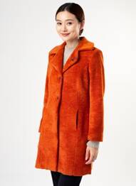 Manteau long coupe cintrée sans capuche orange VOODOO femme