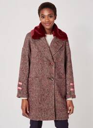Manteau long coupe cintrée sans capuche rouge VOODOO femme