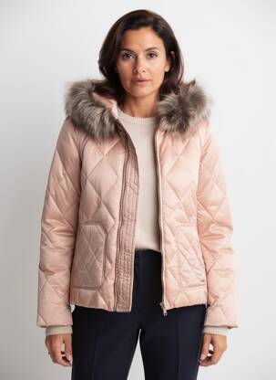Doudoune manches longues a capuche rose VOODOO femme