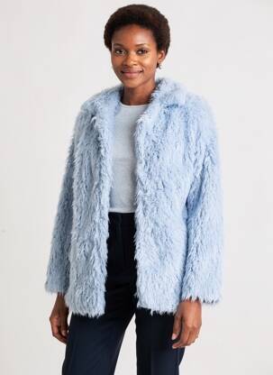 Manteau court manches longues sans capuche bleu VOODOO femme