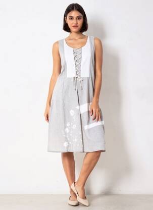 Robe mi-longue sans manche sans manche gris AURA BY FIGURE LIBRE femme