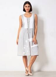 Robe mi-longue sans manche sans manche gris AURA BY FIGURE LIBRE femme