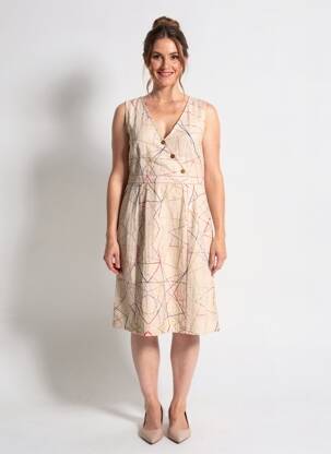 Robe mi-longue sans manche sans manche beige AURA BY FIGURE LIBRE femme