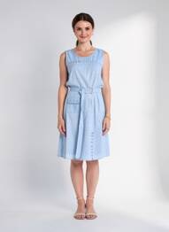 Robe mi-longue sans manche sans manche bleu AURA BY FIGURE LIBRE femme