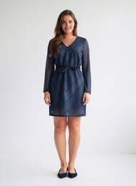 Robe courte manches longues manches longues bleu VOODOO femme