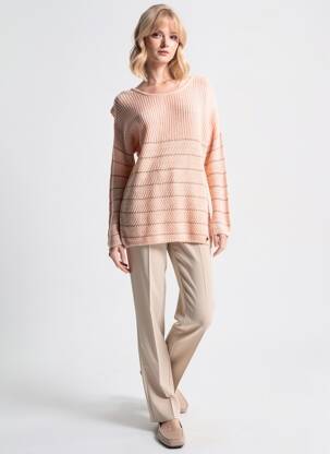 Pull tunique stretch manches longues rose VOODOO femme