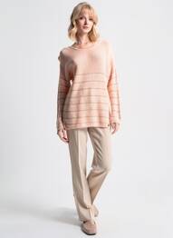 Pull tunique stretch manches longues rose VOODOO femme