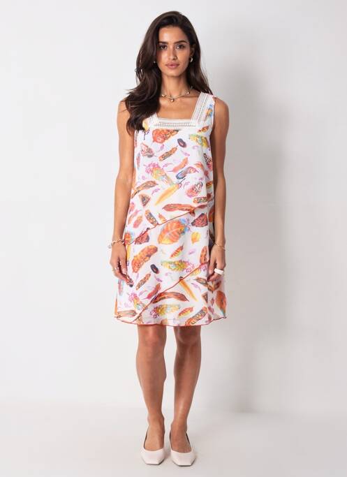 Robe courte sans manche sans manche orange AURA BY FIGURE LIBRE femme