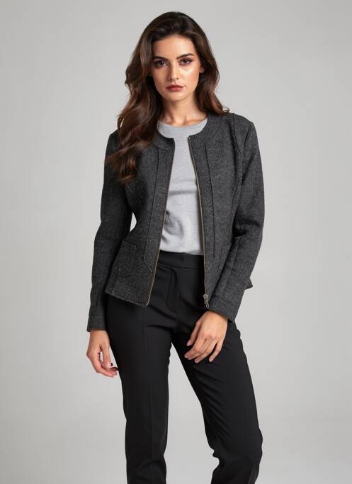 Veste casual col rond gris VOODOO femme