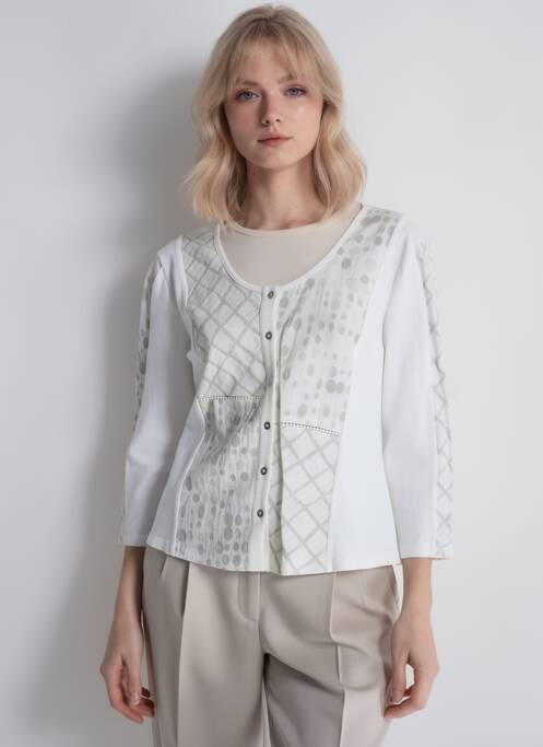 Gilet manches longues stretch blanc AURA BY FIGURE LIBRE femme