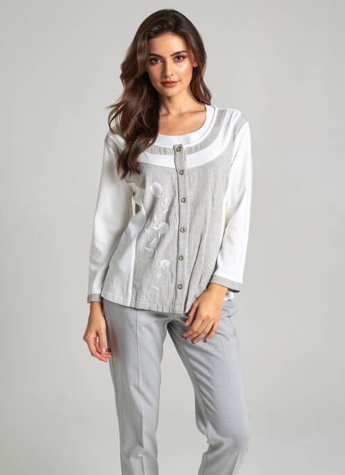 Gilet manches longues manches 3/4 gris AURA BY FIGURE LIBRE femme