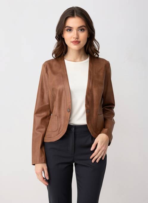 Veste simili cuir poches marron VOODOO femme