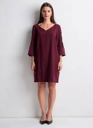 Robe courte manches 3/4 manches 3/4 violet VOODOO femme
