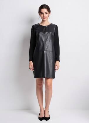 Robe courte manches longues manches longues noir VOODOO femme