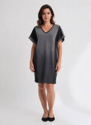 Robe courte manches courtes manches courtes gris VOODOO femme
