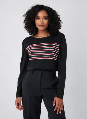 Pull coupe cintrée manches longues noir VOODOO femme