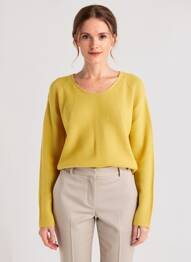 Pull coupe cintrée manches longues jaune VOODOO femme