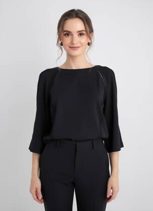 Top stretch manches 3/4 noir VOODOO femme
