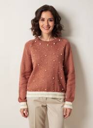 Pull stretch manches longues marron VOODOO femme