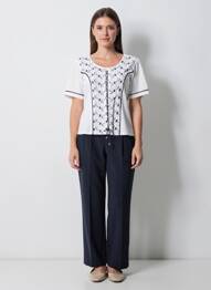 T-shirt stretch manches courtes bleu AURA BY FIGURE LIBRE femme