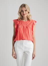 Top stretch manches courtes rose AURA BY FIGURE LIBRE femme