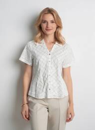 Chemisier manches courtes manches courtes blanc AURA BY FIGURE LIBRE femme
