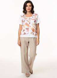 T-shirt imprimé fantaisie manches courtes blanc AURA BY FIGURE LIBRE femme