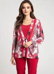 Top imprimé fantaisie manches longues rose JUMFIL femme