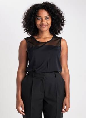 Débardeur stretch sans manche noir QUATTRO femme