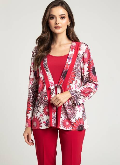 Top imprimé fantaisie manches longues rose JUMFIL femme