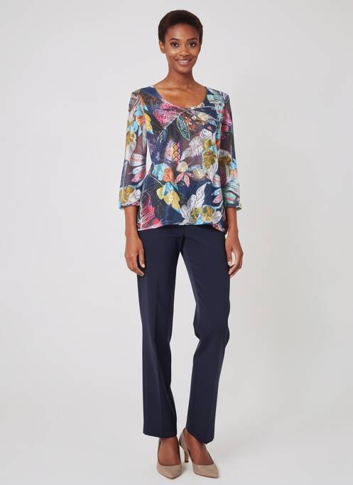 Top stretch manches 3/4 bleu JUMFIL femme