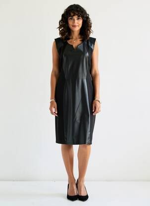 Robe mi-longue sans manche sans manche noir JUMFIL femme