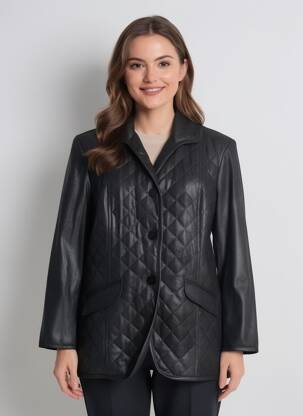 Veste casual col tailleur noir JUMFIL femme