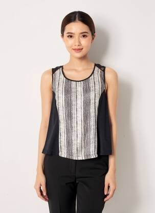 Top stretch sans manche noir QUATTRO femme