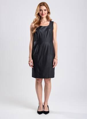 Robe mi-longue sans manche sans manche noir JUMFIL femme