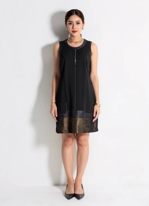 Robe mi-longue sans manche sans manche noir JUMFIL femme