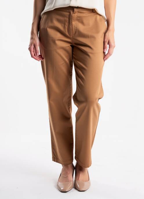 Pantalon chino tissage popeline taille normale marron PROSTYLE femme