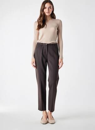 Pantalon slim stretch taille normale marron JUMFIL femme