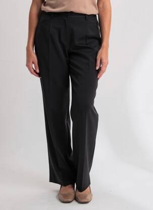 Pantalon droit taille à pinces taille haute noir JUMFIL femme