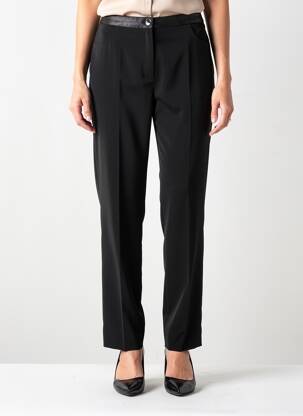 Pantalon droit fermeture zippée sous rabat boutonné noir JUMFIL femme