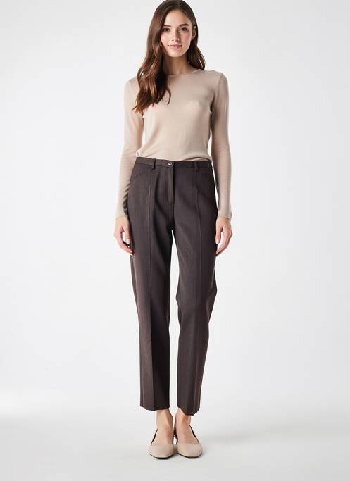 Pantalon slim stretch taille normale marron JUMFIL femme