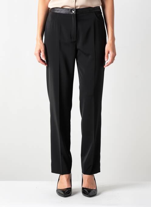 Pantalon droit fermeture zippée sous rabat boutonné noir JUMFIL femme