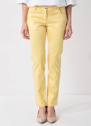 Pantalon slim tissage popeline taille normale jaune JUMFIL femme