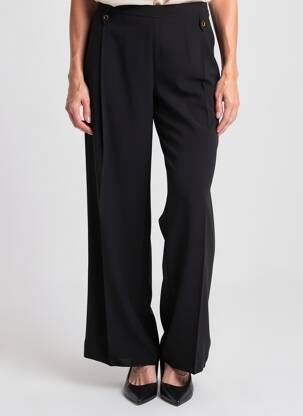 Pantalon droit taille élastique taille normale noir JUMFIL femme